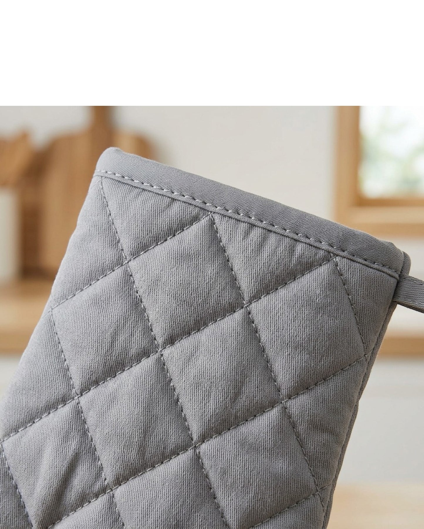 Bjwfx Quilted Cotton Oven Mitts 2-Pack Gray 33 cm