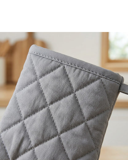 Bjwfx Quilted Cotton Oven Mitts 2-Pack Gray 33 cm