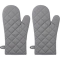 Bjwfx Quilted Cotton Oven Mitts 2-Pack Gray 33 cm