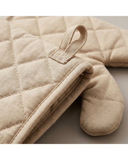 Bjwfx Heat Resistant Oven Mitt and Pot Holder Set Beige