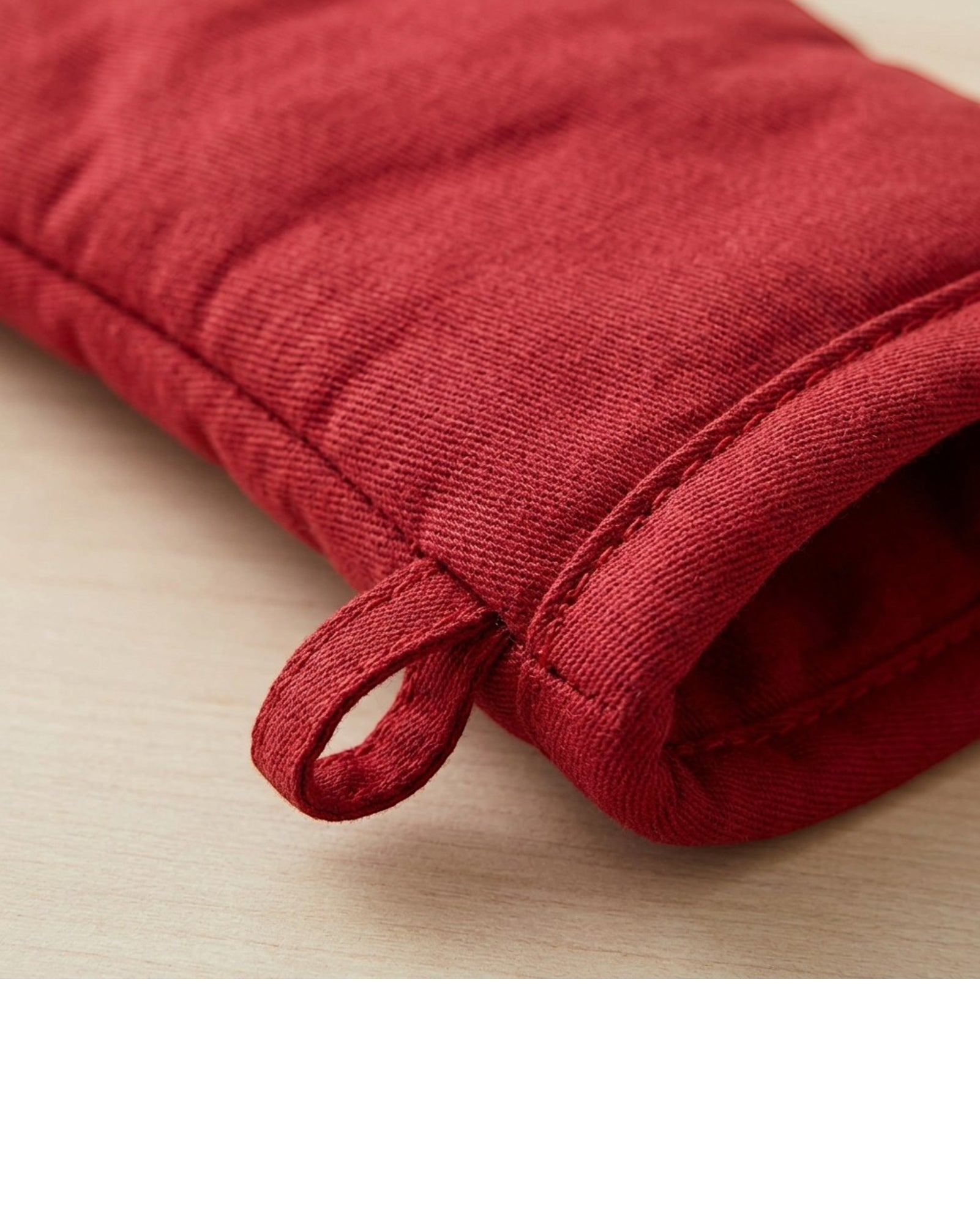 Bjwfx Cotton Oven Mitts with Hanging Loop 2-Pack Red 32 cm