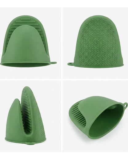 Bjwfx Silicone Mini Oven Mitts 2-Pack Green